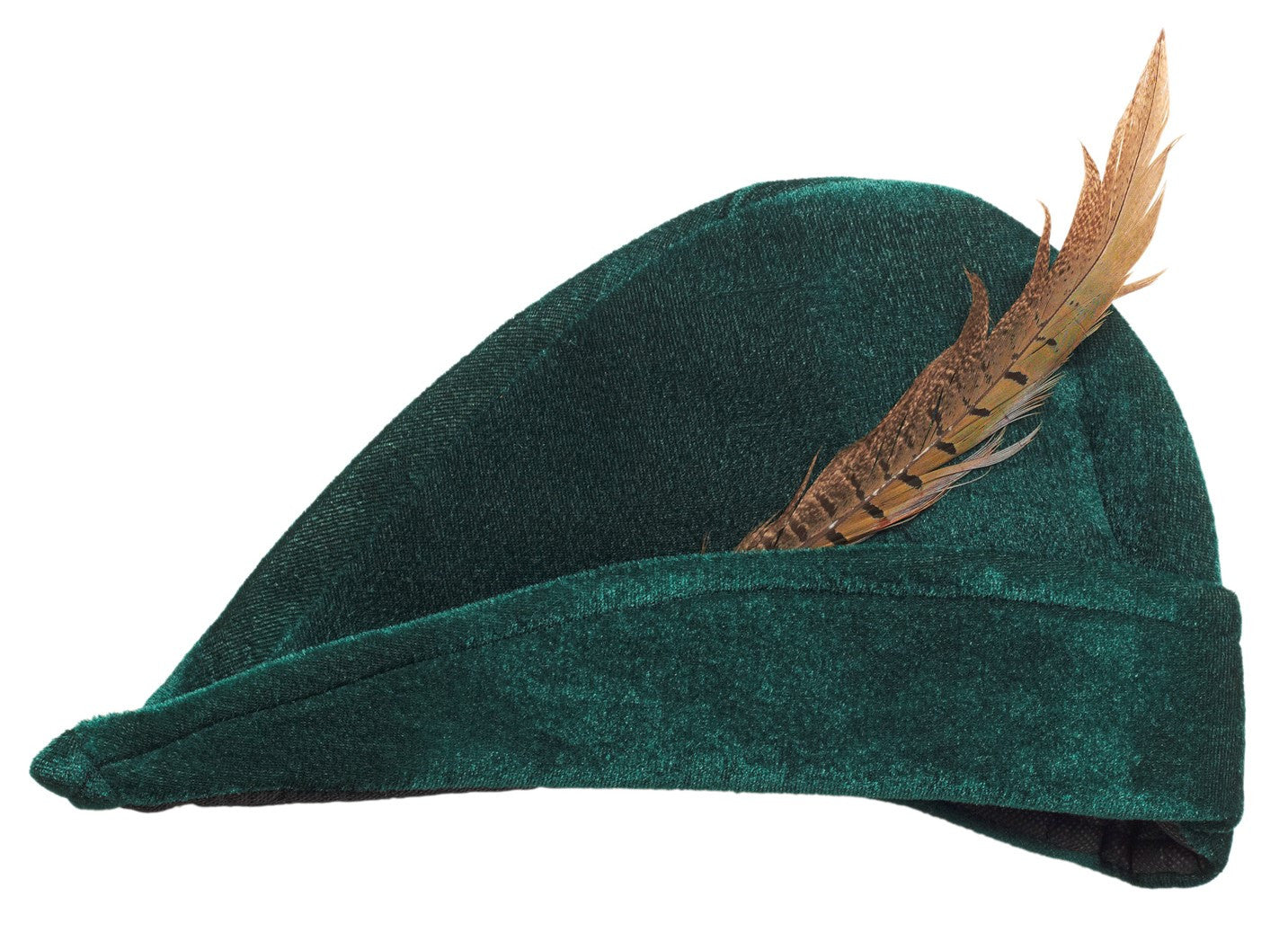 Gorro de Robin Hood Verde Oscuro con Pluma