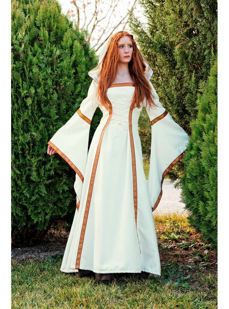 Vestido de Princesa Medieval Beige para Mujer