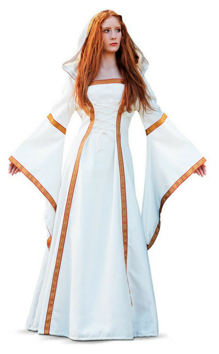 Vestido de Princesa Medieval Beige para Mujer