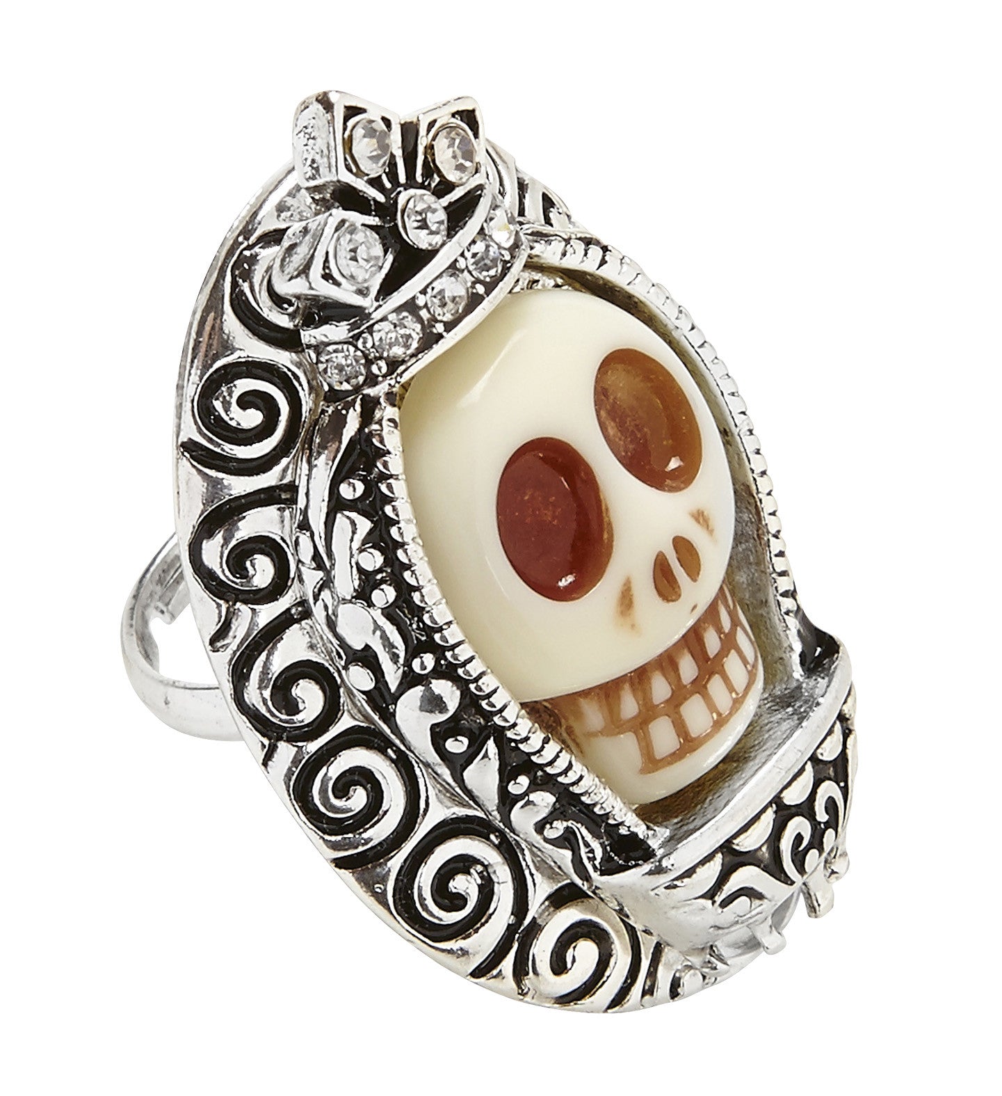 Anillo con Calavera Blanca y Strass