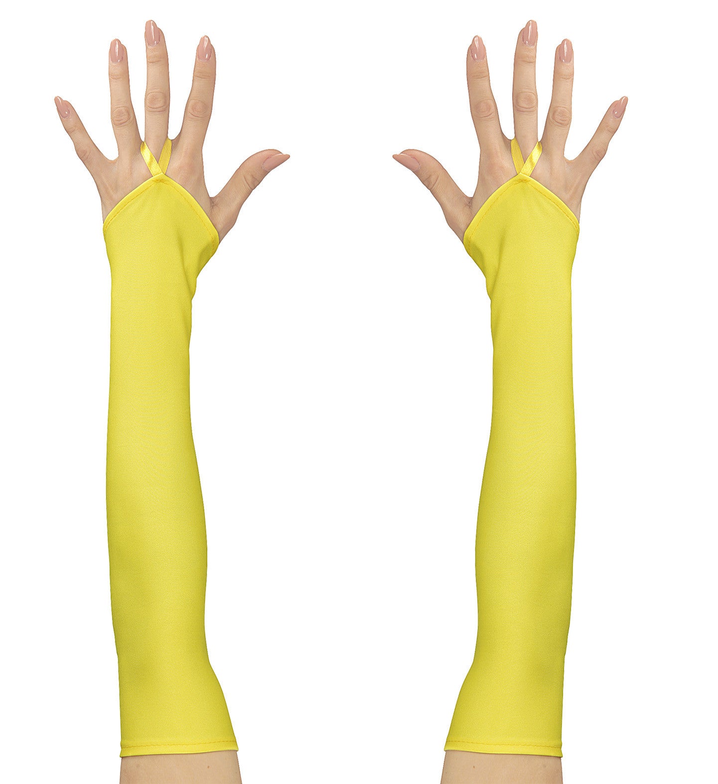 Guantes Amarillo Neón Largos sin Dedos