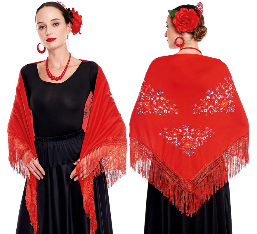 Mantón de Sevillana o Chulapa Rojo