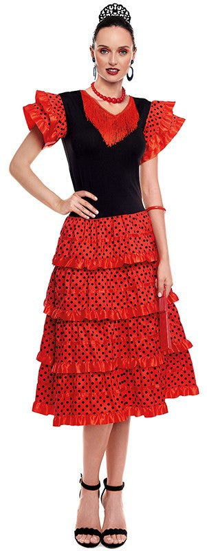 Disfraz de Flamenca Negro y Rojo para Mujer