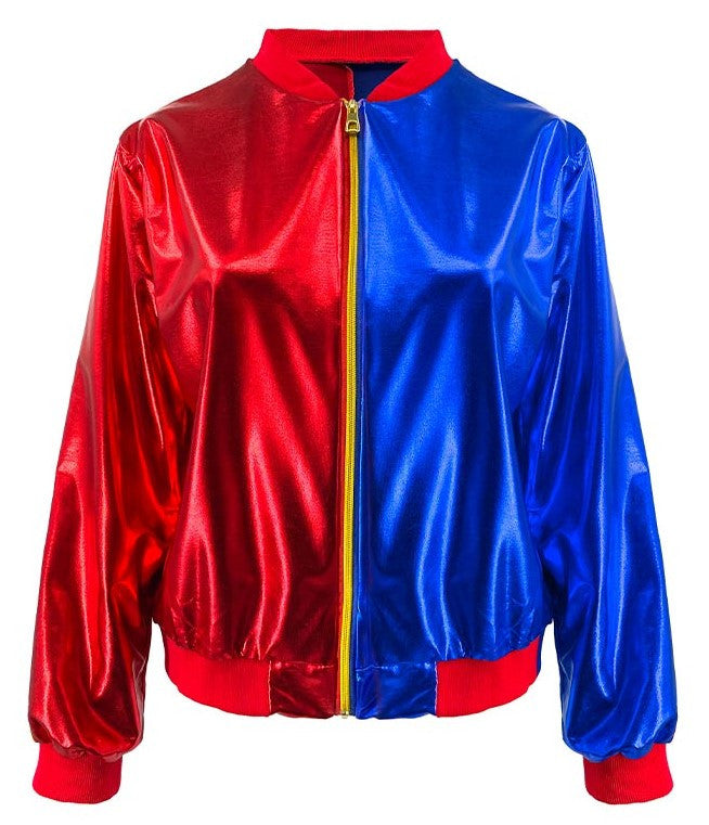 Chaqueta Bomber de Harley Villana Roja y Azul para Mujer