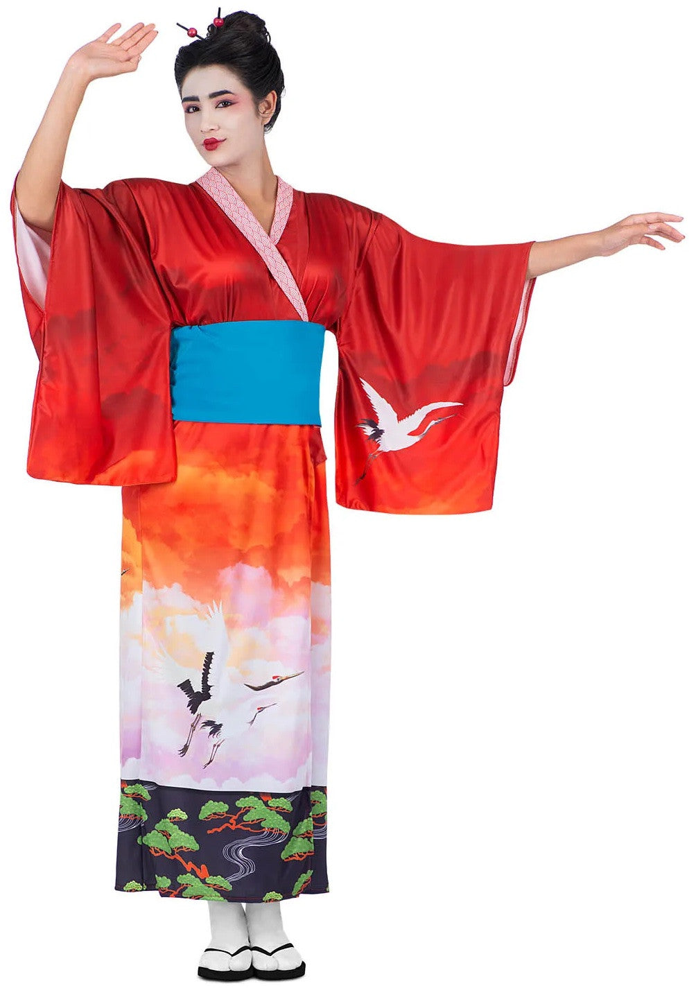 Disfraz Geisha Kimono Paisaje para Mujer