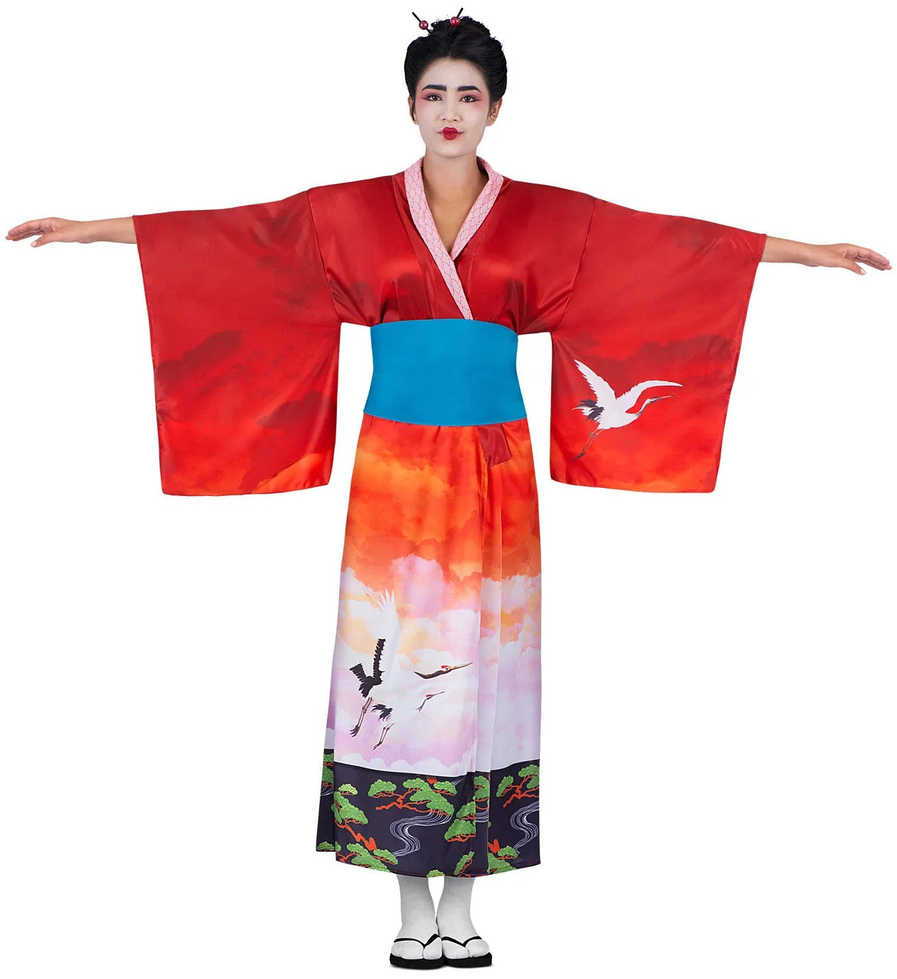 Disfraz Geisha Kimono Paisaje para Mujer