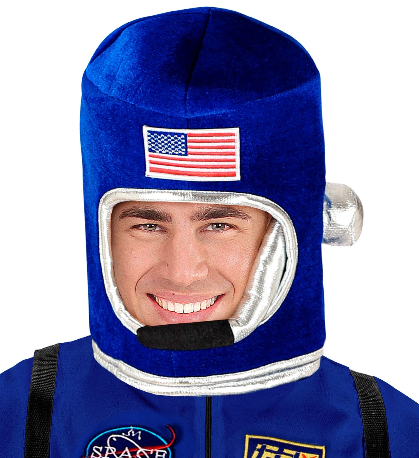 Casco de Astronauta Azul de Tela para Adulto