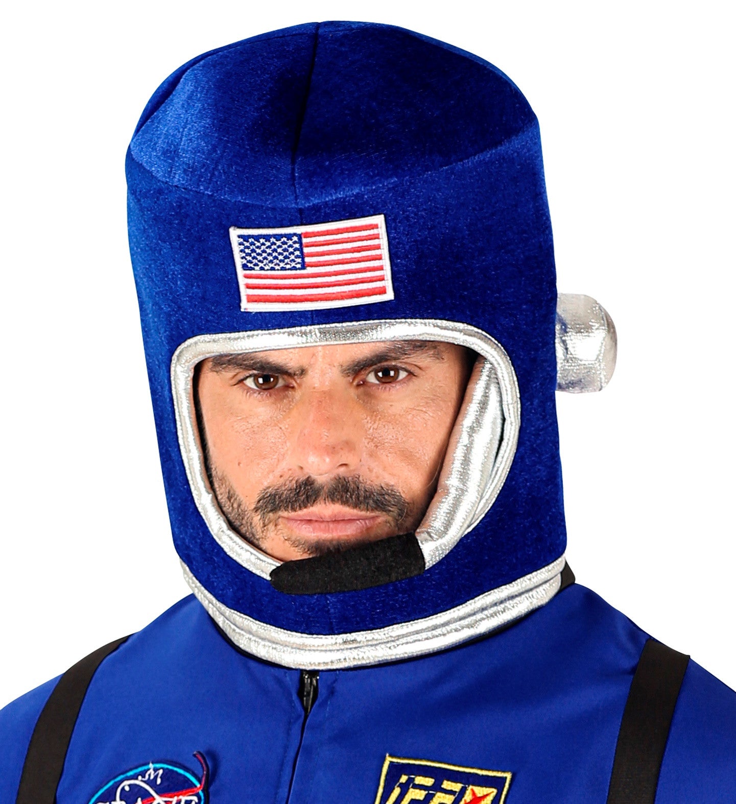 Casco de Astronauta Azul de Tela para Adulto