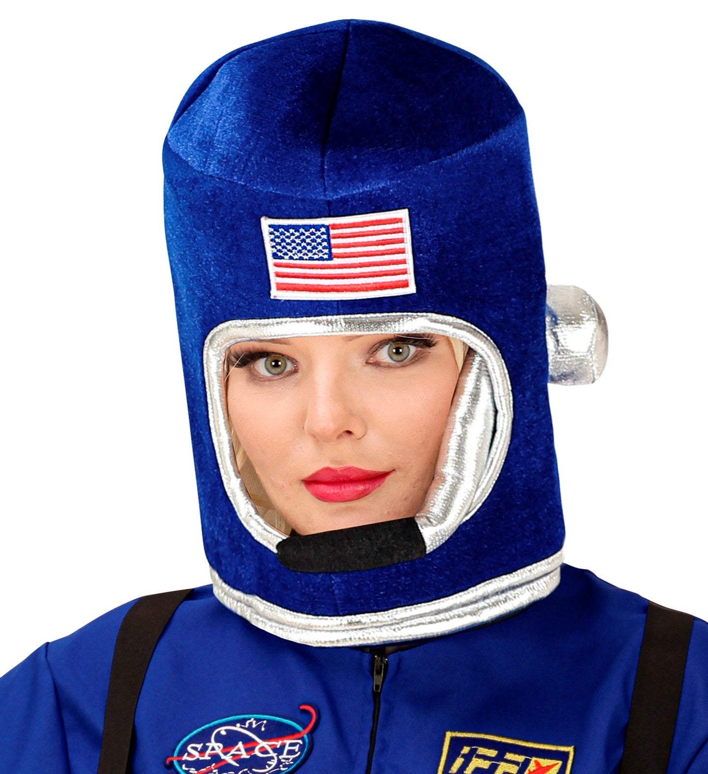 Casco de Astronauta Azul de Tela para Adulto