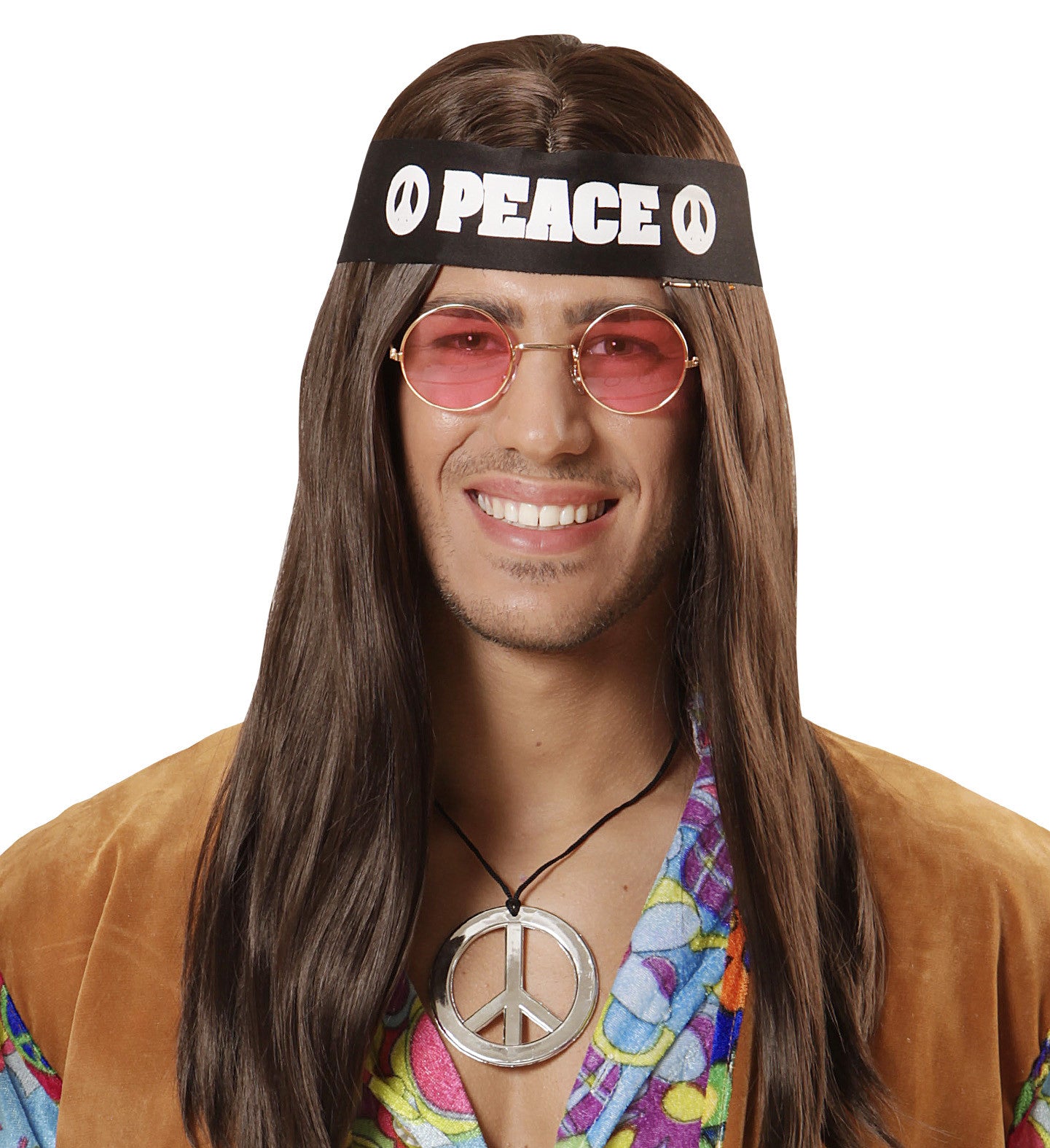 Kit Hippie con Gafas, Colgante y Cinta para la Cabeza