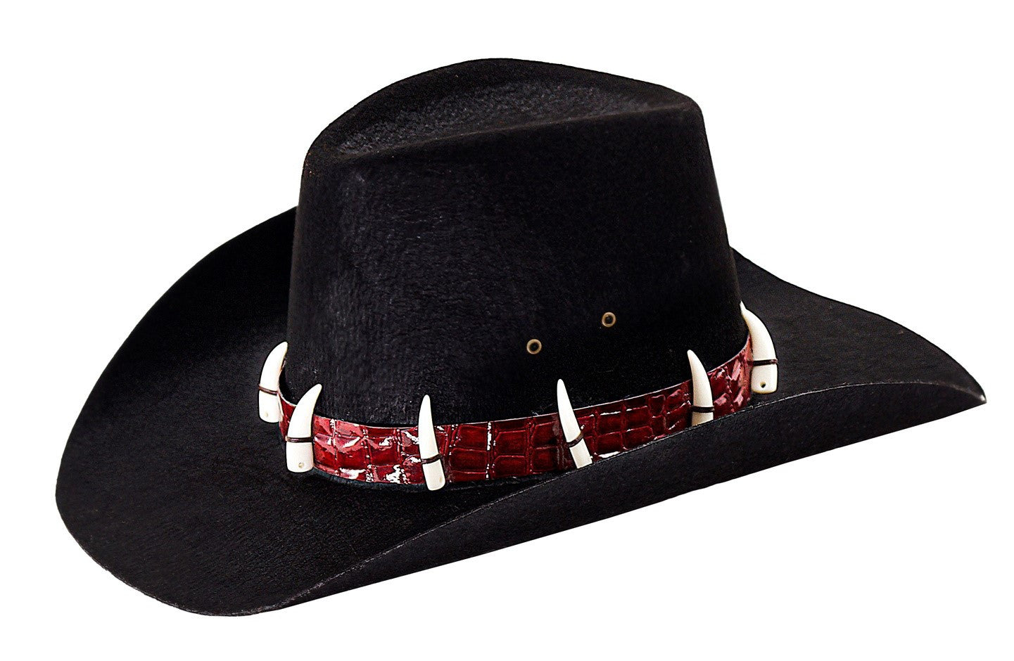 Sombrero de Cocodrilo Dundee Negro con Dientes