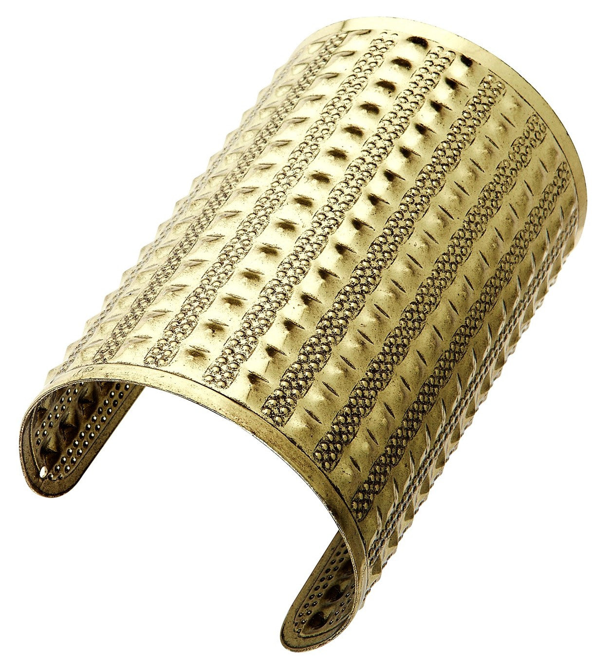 Brazalete Dorado Metálico con Tachuelas Cuadradas