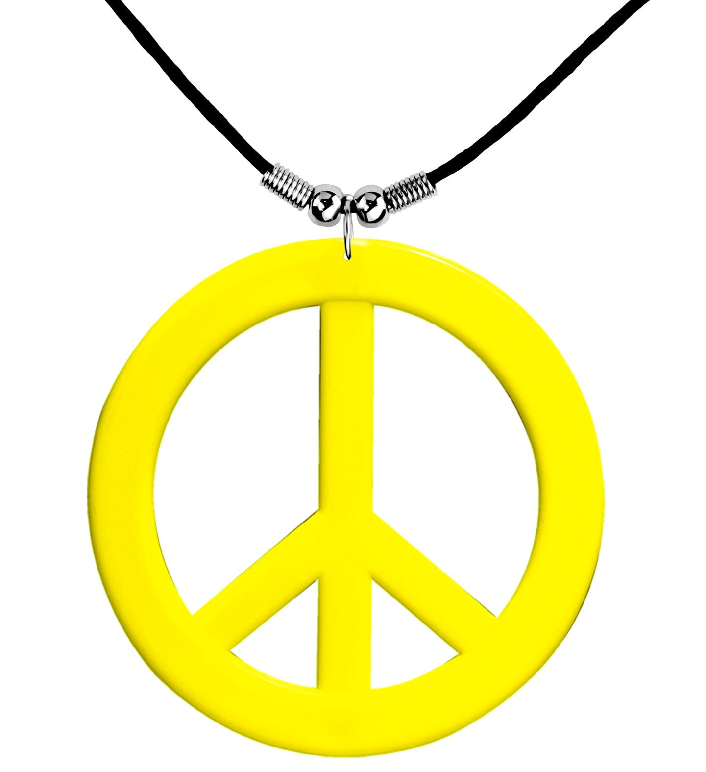 Colgante Hippie Amarillo Neón con el Símbolo de la Paz