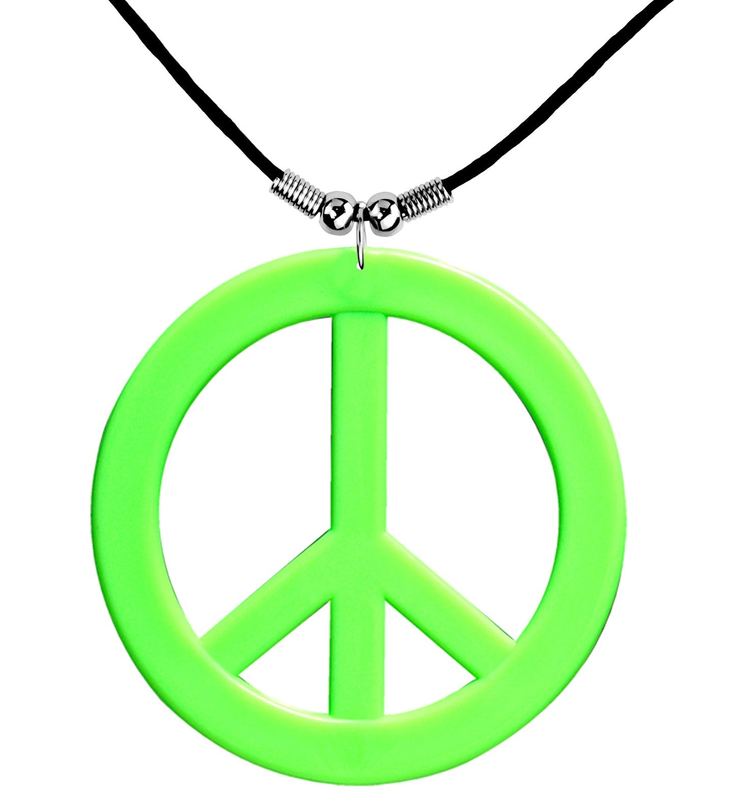 Colgante Hippie Verde Neón con el Símbolo de la Paz