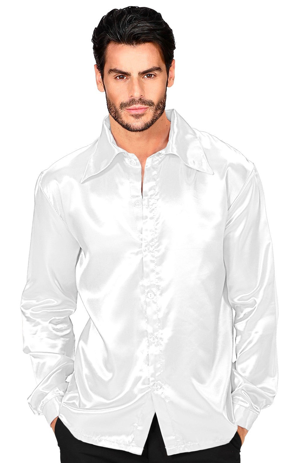 Camisa Disco Años 70 Blanca para Hombre