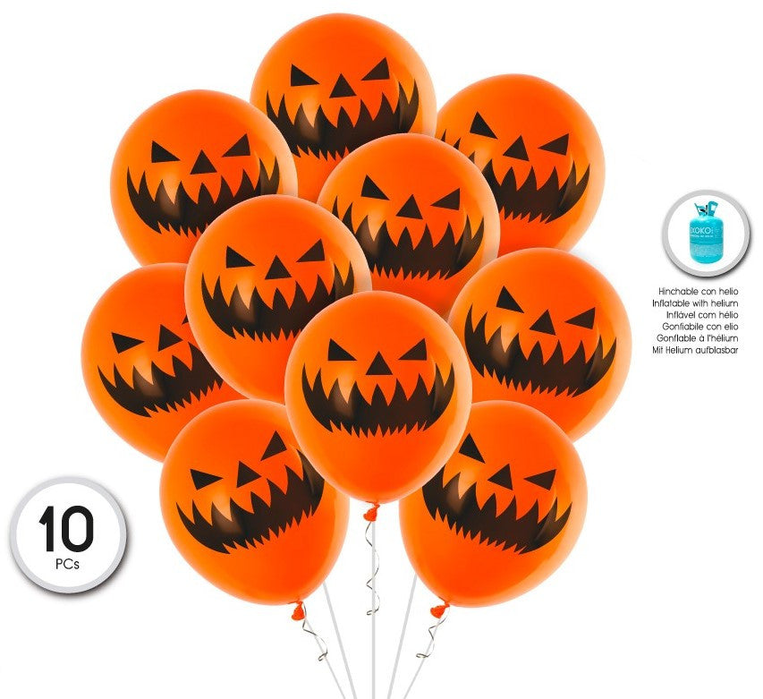 Pack de 10 Globos de Calabaza para Decoración