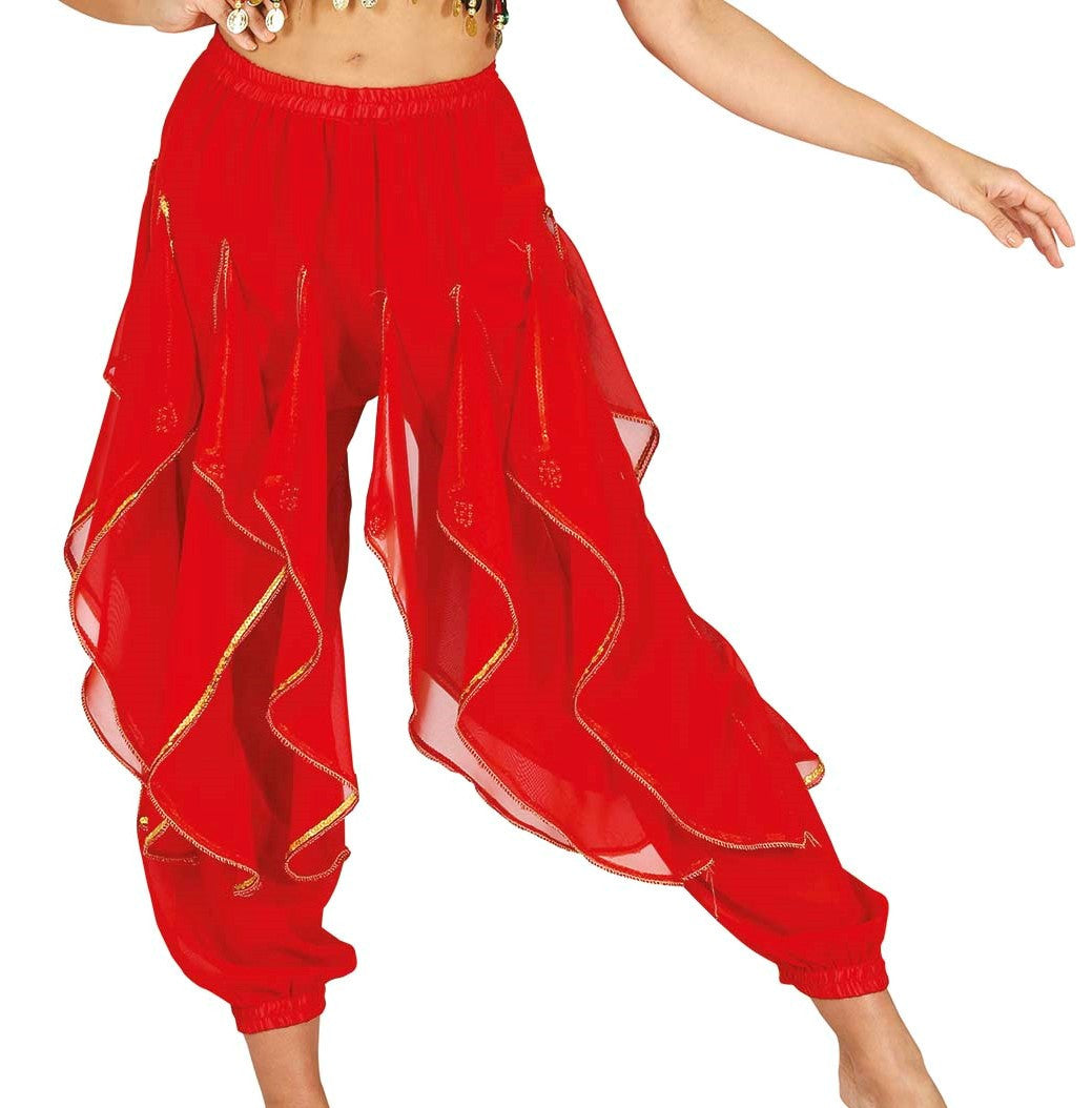 Pantalón de la Danza del Vientre Rojo para Mujer