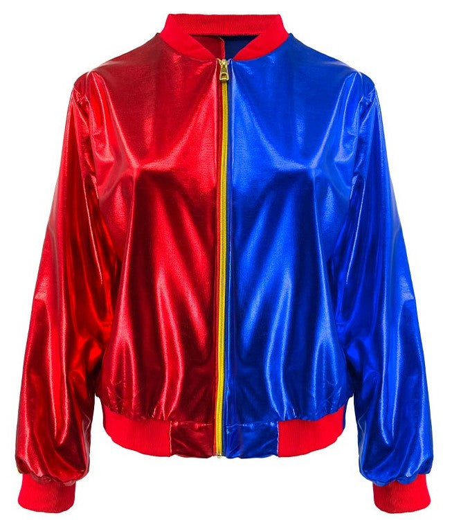 Chaqueta Bomber de Harley Villana Roja y Azul para Niña