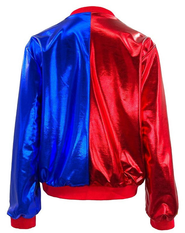 Chaqueta Bomber de Harley Villana Roja y Azul para Niña