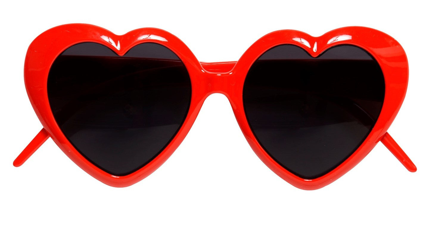 Gafas de Corazón Rojas con Cristal Negro