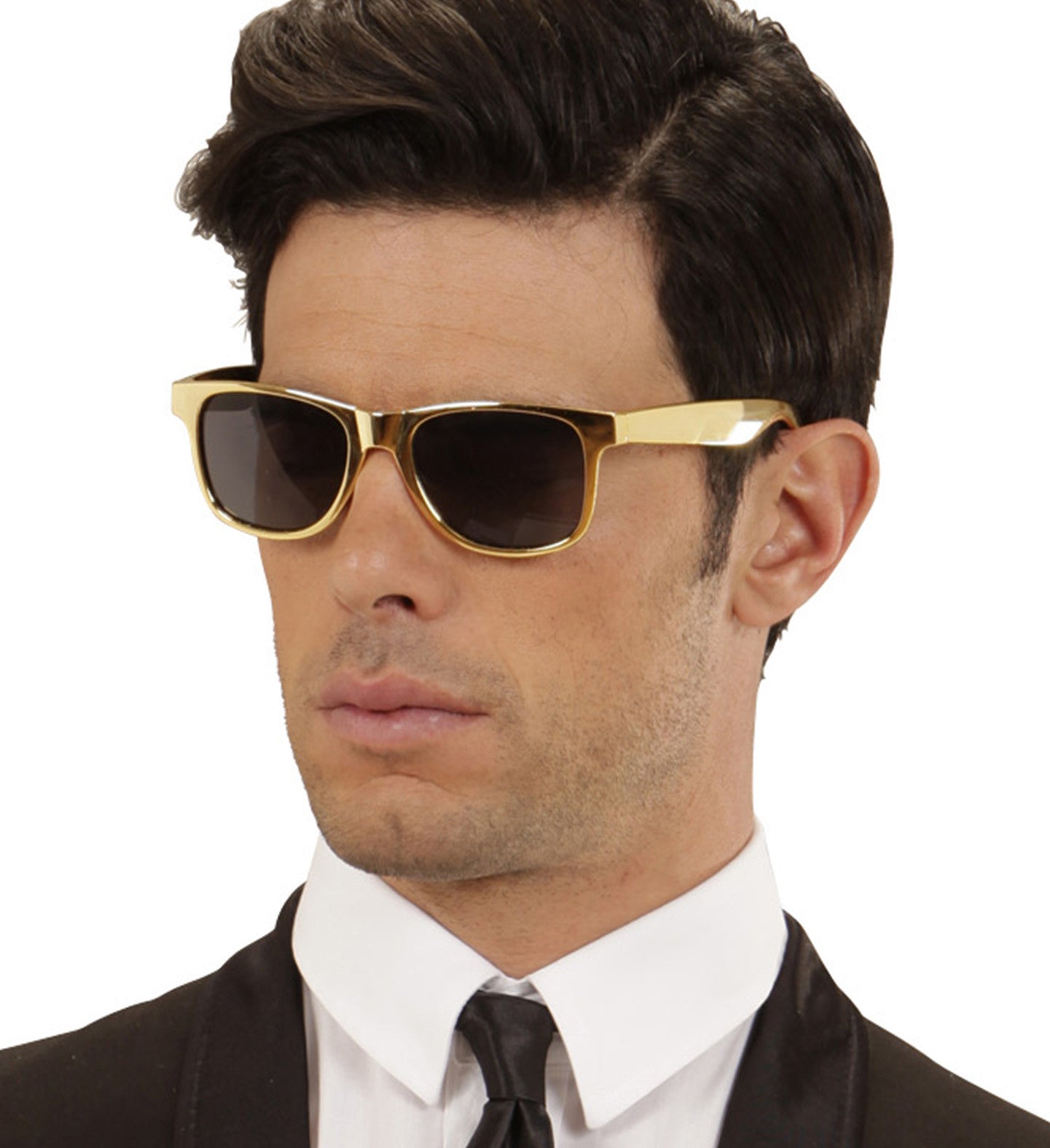 Gafas Doradas Estilosas con Cristal Negro