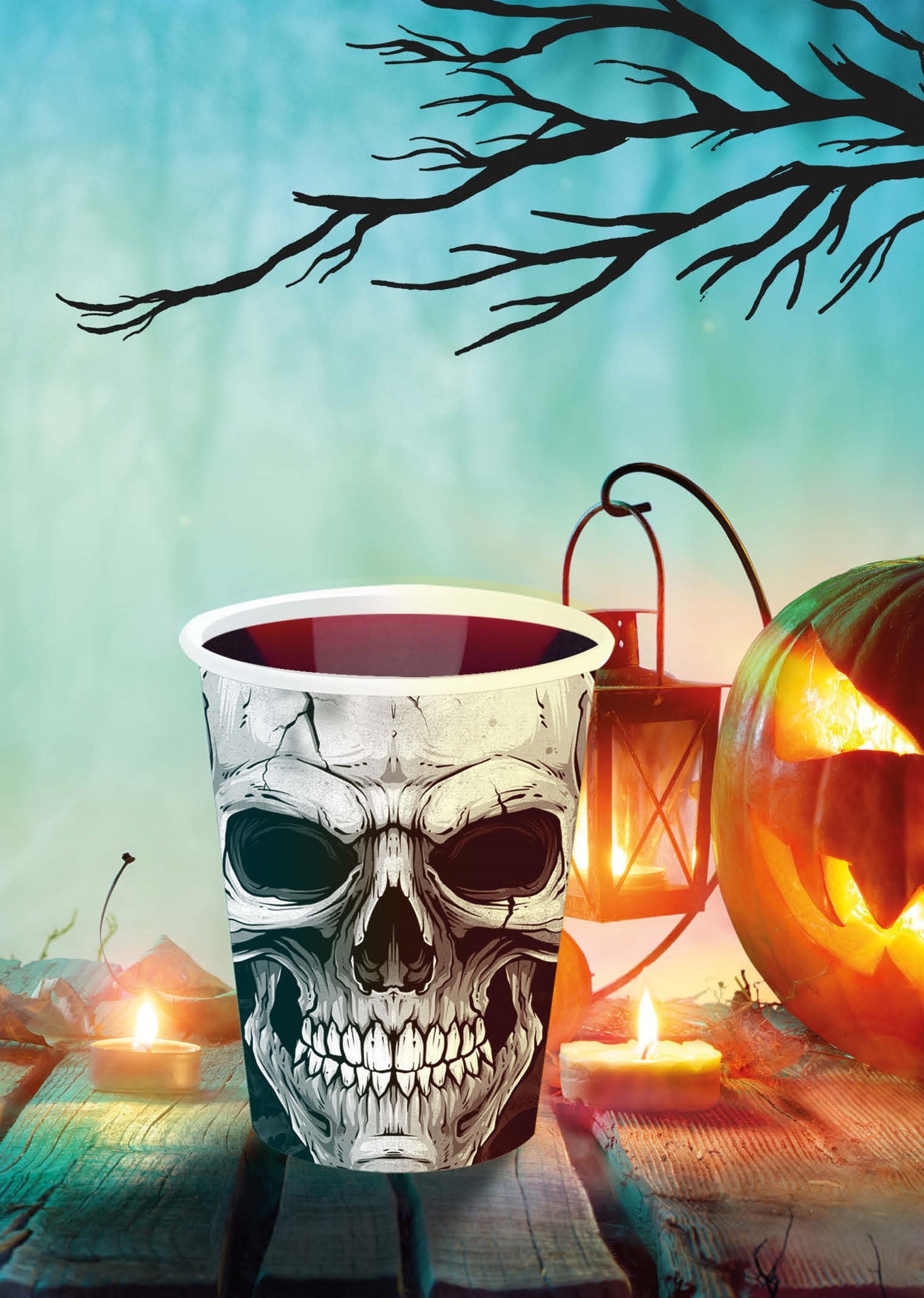 Pack de 6 Vasos de Calaveras de Halloween