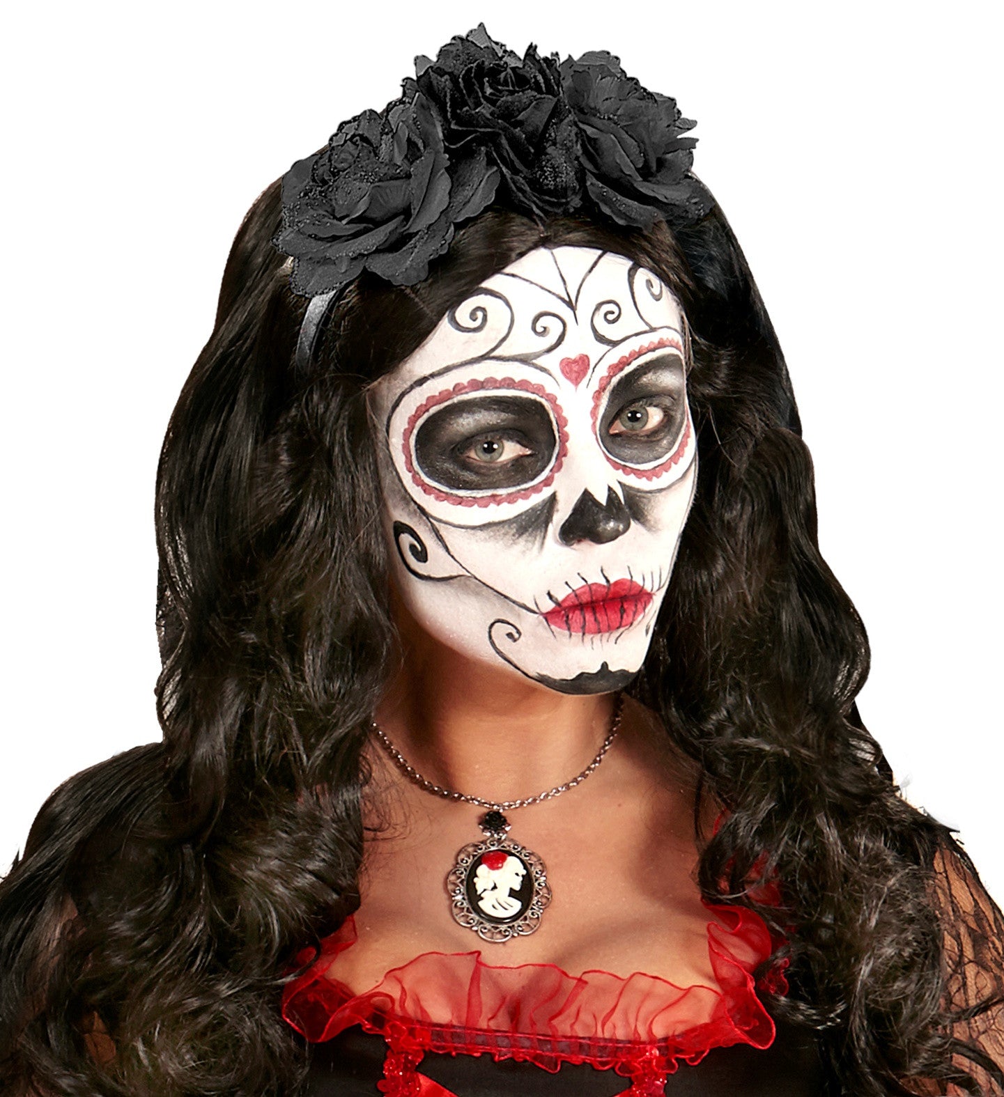 Diadema de Catrina con Rosas Negras