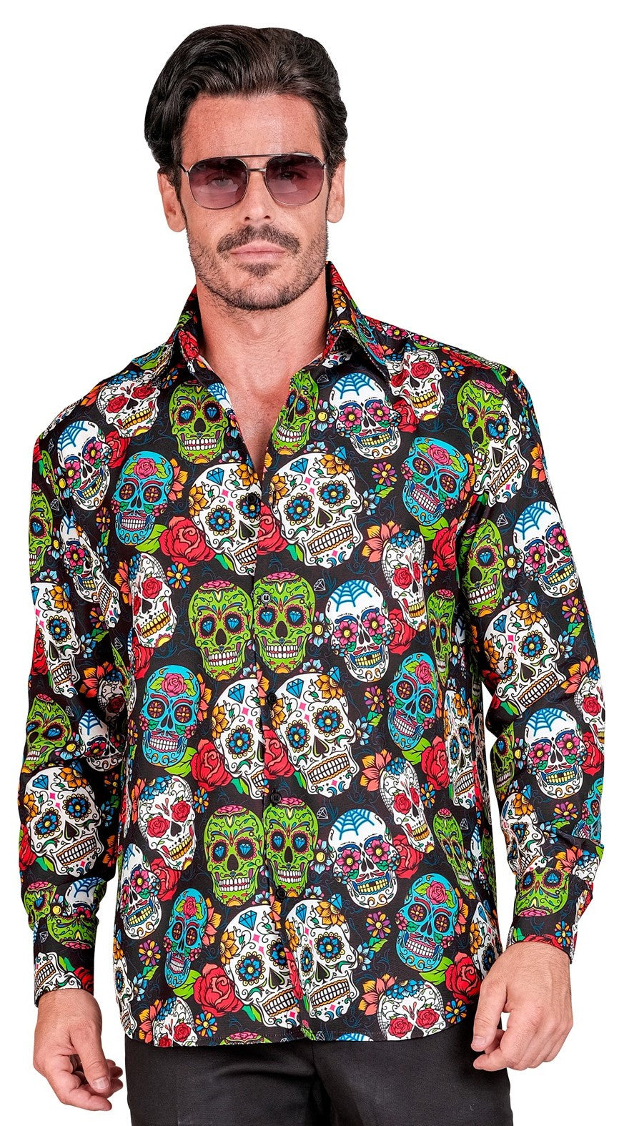 Camisa de Calaveras Mexicanas para Hombre