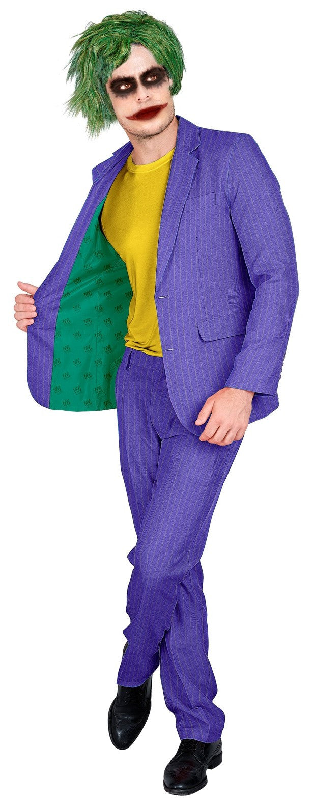 Traje de Joker Morado con Rayas para Hombre