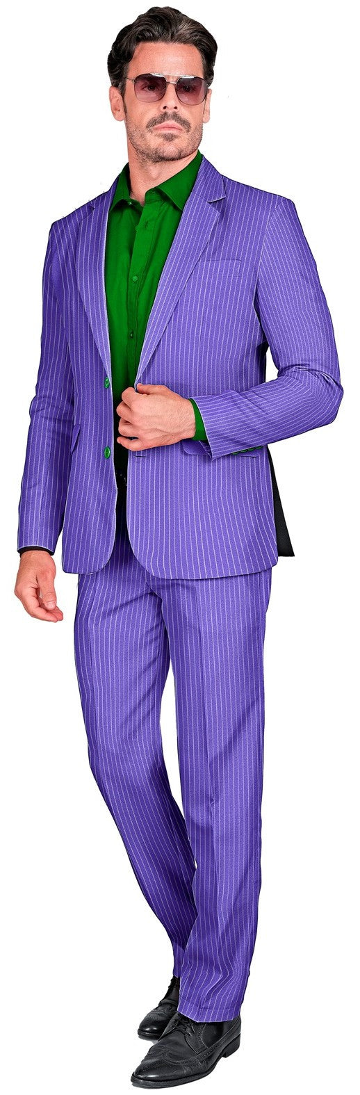 Traje de Joker Morado con Rayas para Hombre