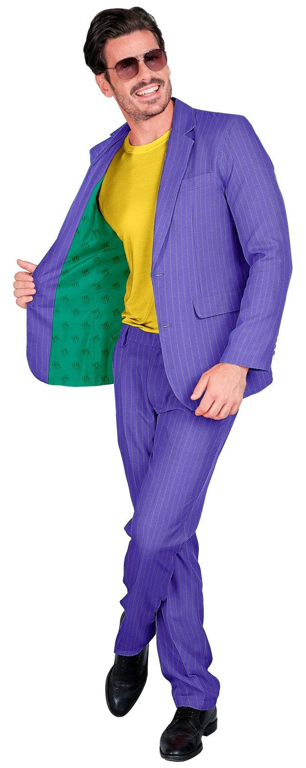 Traje de Joker Morado con Rayas para Hombre