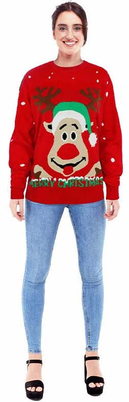 Jersey Reno Navideño Rojo para Adulto