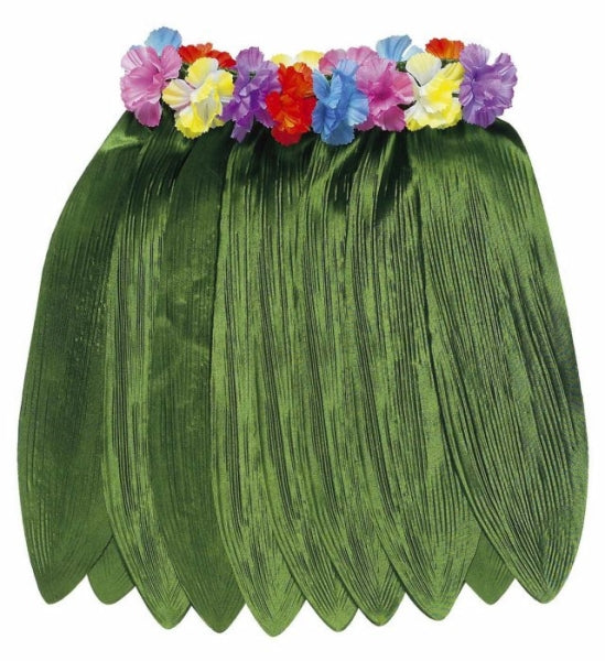 Falda Hawaiana de Hojas Verdes con Flores