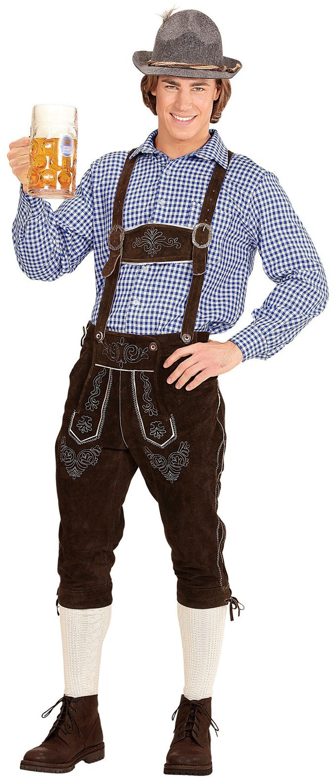 Camisa Oktoberfest de Cuadros Azules para Hombre