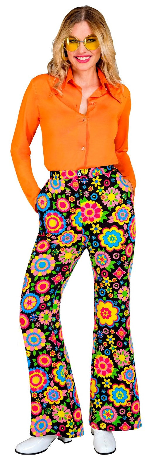 Pantalón Años 60 con Flores Multicolor para Mujer