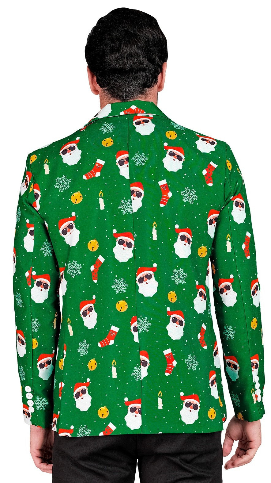 Chaqueta Americana de Papá Noel Verde para Hombre