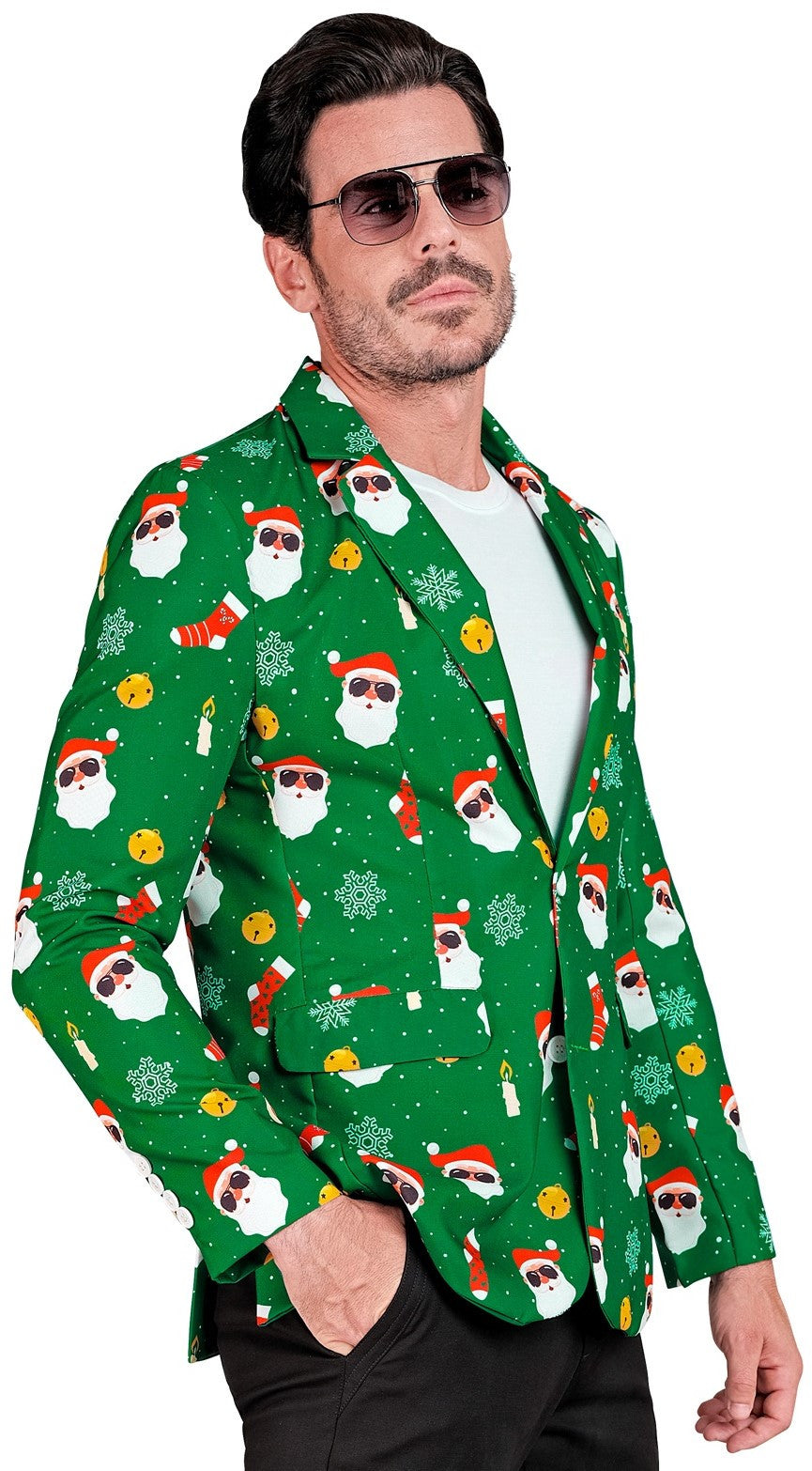 Chaqueta Americana de Papá Noel Verde para Hombre