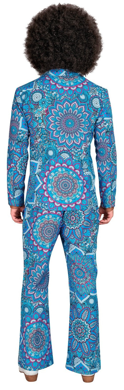 Traje Años 60 con Estampado Mandala Azul para Hombre