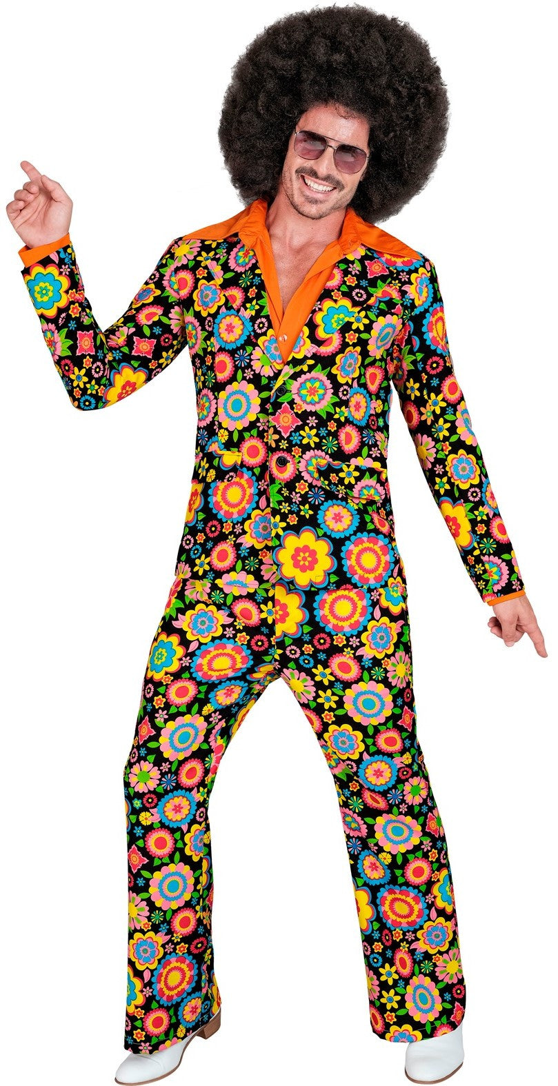 Traje Años 60 con Flores Multicolor para Hombre