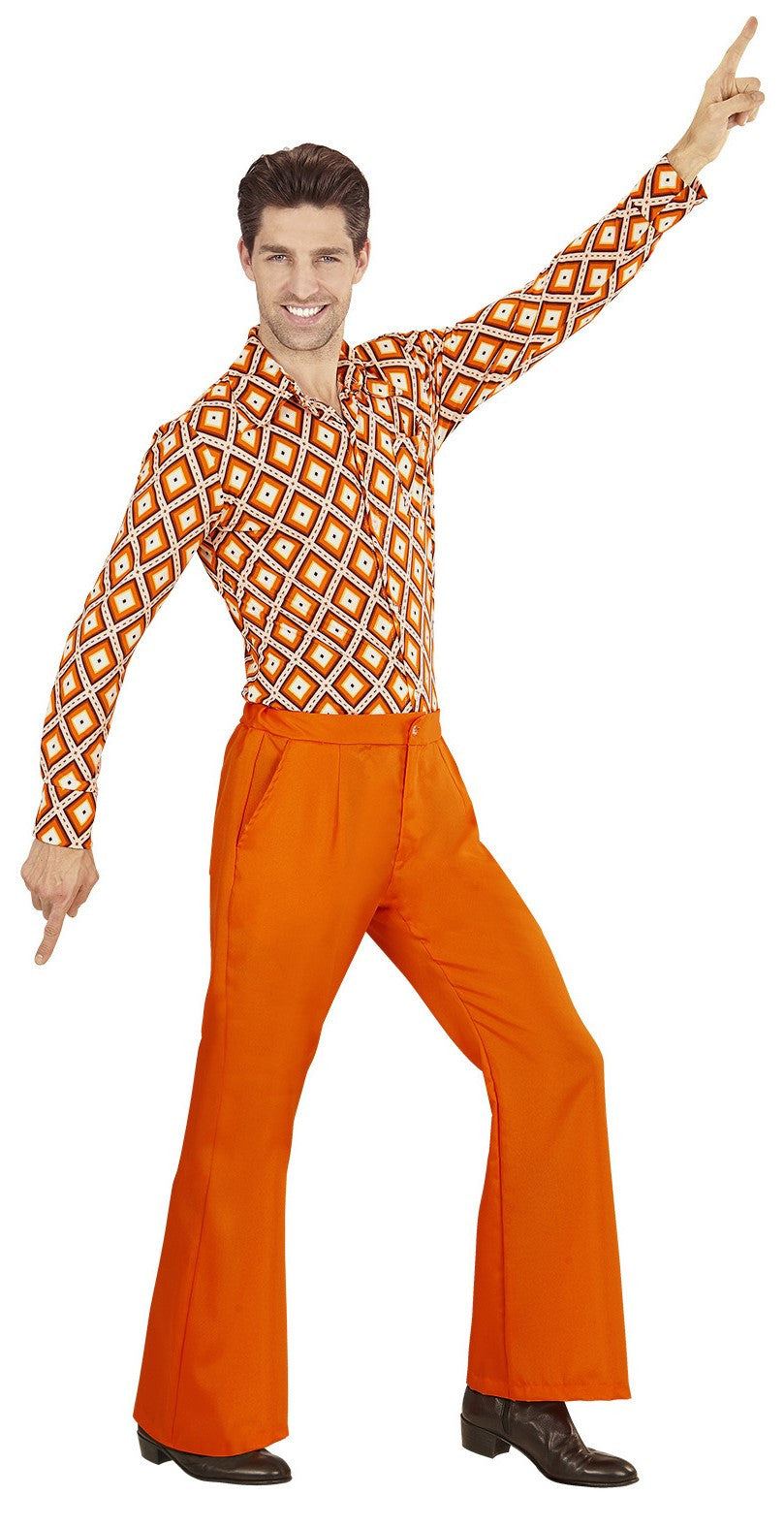 Pantalón de Campana Años 70 Naranja para Hombre