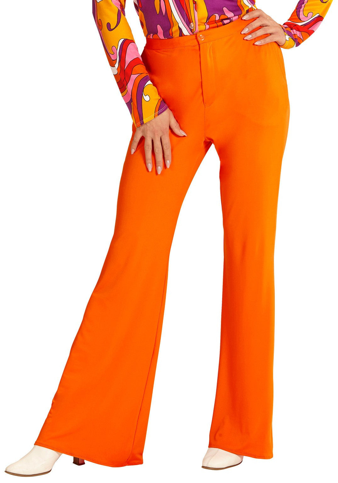 Pantalón de Campana Años 70 Naranja para Mujer