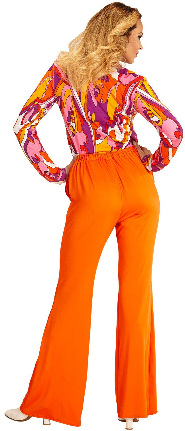 Pantalón de Campana Años 70 Naranja para Mujer