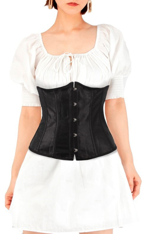 Corset Negro de Raso para Mujer