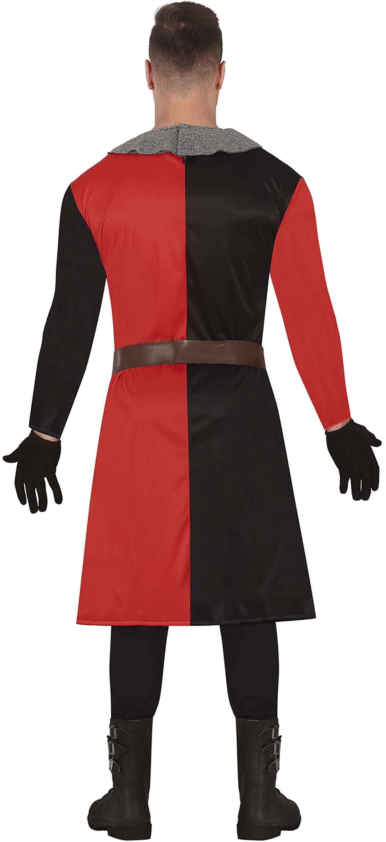 Disfraz de Caballero Medieval Rojo y Negro para Hombre