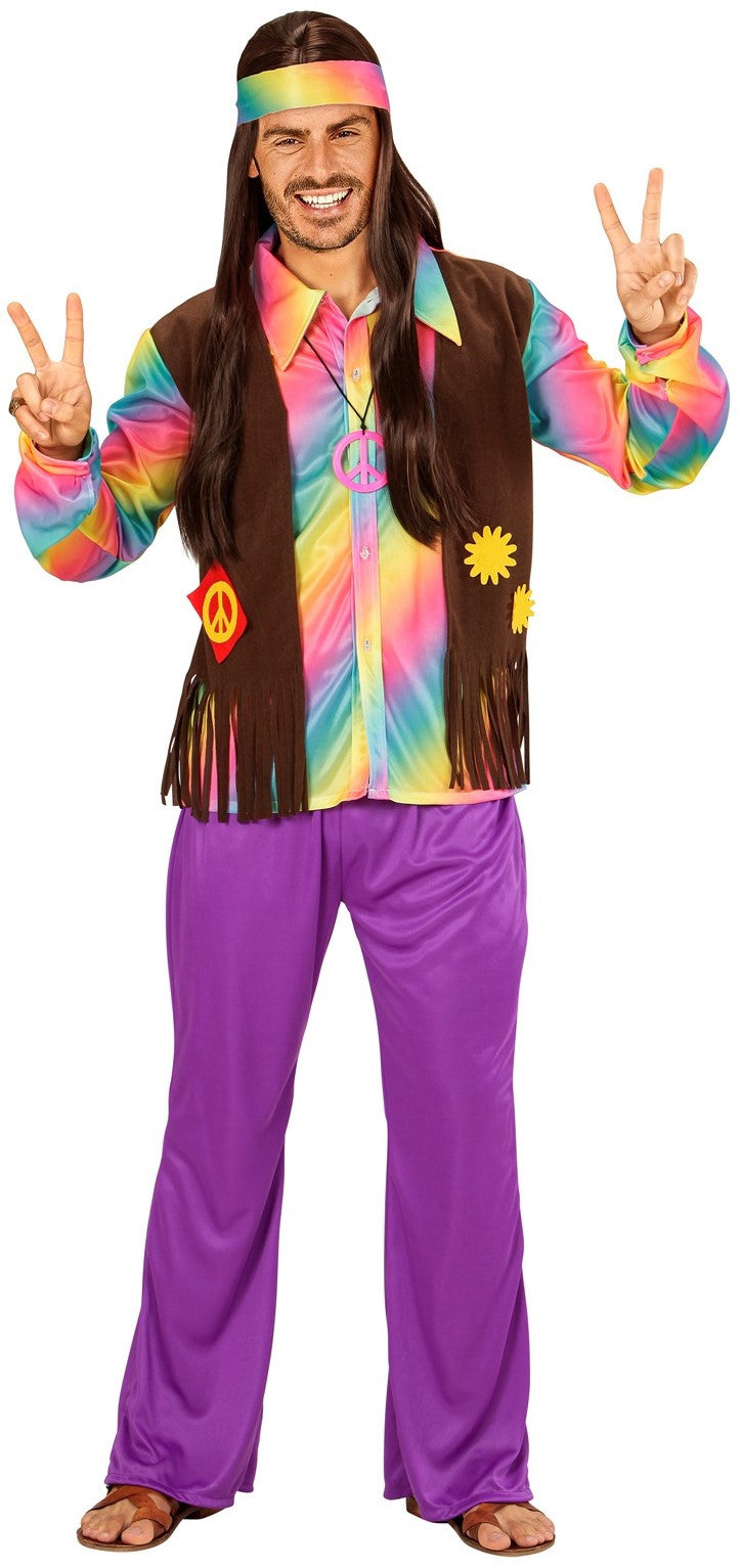 Disfraz de Hippie Multicolor para Hombre