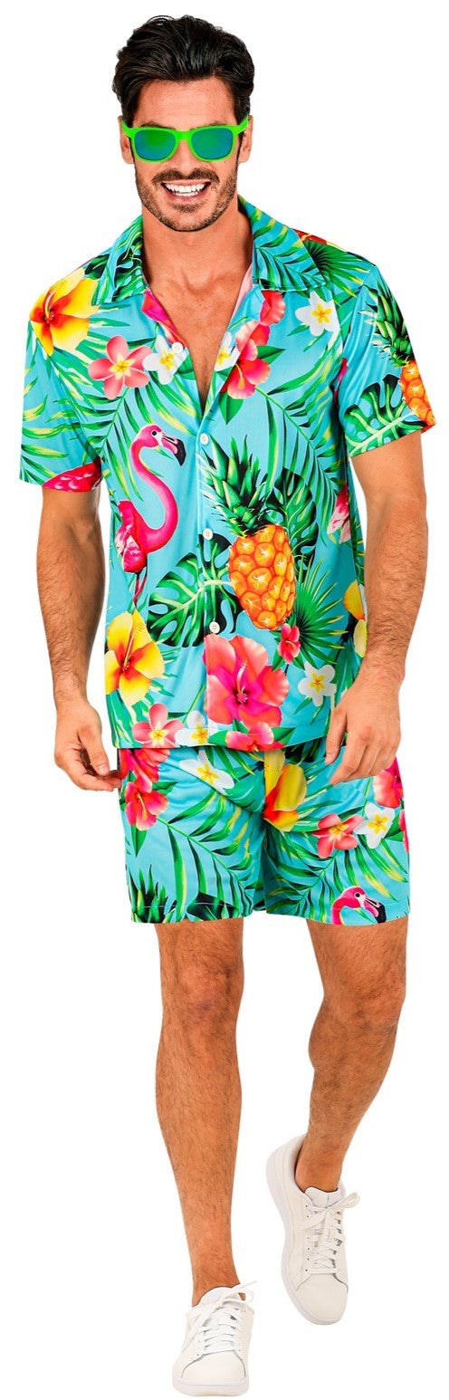 Disfraz Fiesta Hawaiana Azul para Hombre