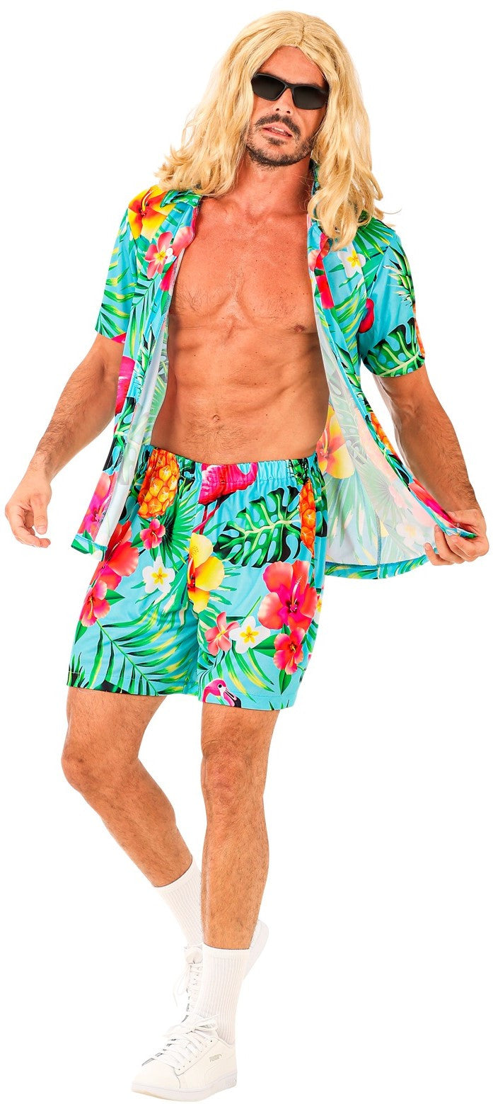 Disfraz Fiesta Hawaiana Azul para Hombre