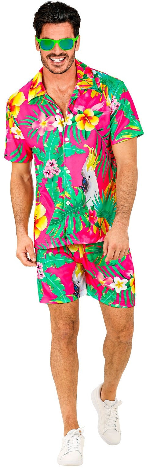 Disfraz Fiesta Hawaiana Rosa para Hombre