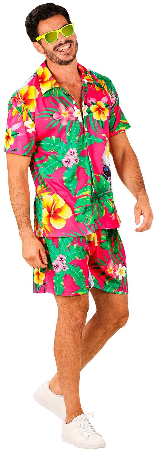 Disfraz Fiesta Hawaiana Rosa para Hombre