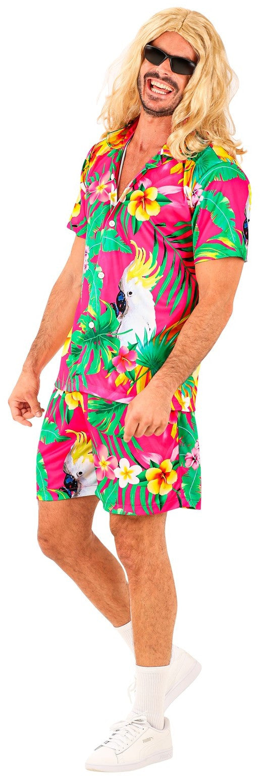 Disfraz Fiesta Hawaiana Rosa para Hombre